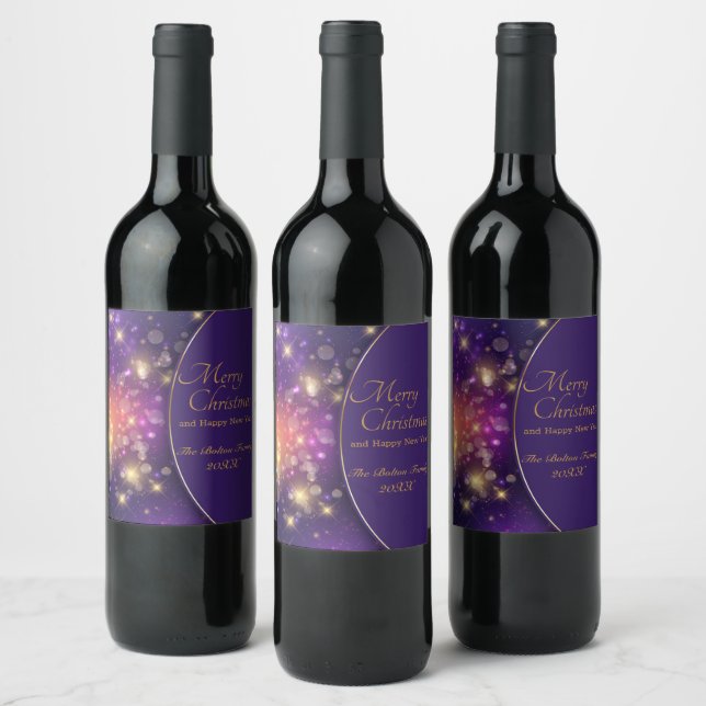 Etiqueta Para Botella De Vino Navidad Personalizada (Botellas)