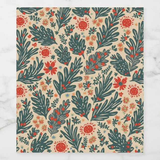 Etiqueta Para Botella De Vino Navidades (Etiqueta única)