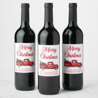 Navidades Acuarela Red Truck Tree Gifts Luces