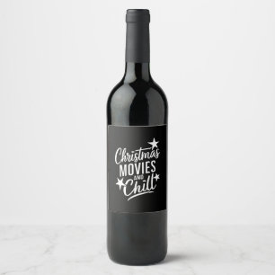 Etiqueta Para Botella De Vino Navidades Cine Y Regalo De Nochebuena Familiar