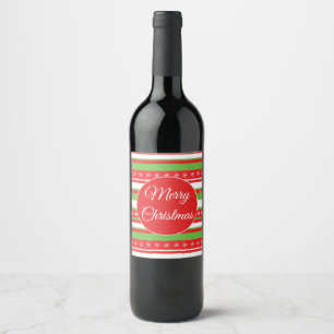 Etiqueta Para Botella De Vino Navidades copos de nieve líneas patrón botella Eti