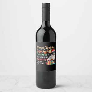 Etiqueta Para Botella De Vino Navidades de café de Bulldog francés es maravillos