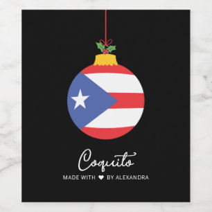 Etiqueta Para Botella De Vino Navidades de Coquito Tropical de Cocoteros Beben L