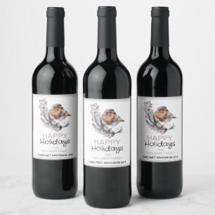 Etiqueta Para Botella De Vino Navidades de espárragos de invierno bonito