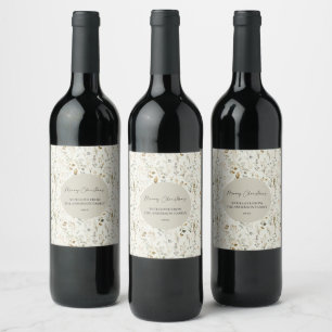 Etiqueta Para Botella De Vino Navidades de flores silvestres botánicas rusas