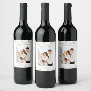 Etiqueta Para Botella De Vino Navidades de fotografía del Personalizado Cute Gre