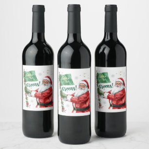 Etiqueta Para Botella De Vino Navidades de golf con Santa Claus con texto gracio