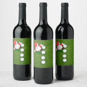 Etiqueta Para Botella De Vino Navidades de golf con Santa Claus y pelotas de gol