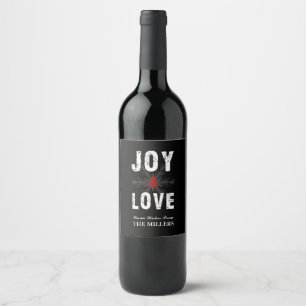 Etiqueta Para Botella De Vino Navidades de Joy & Love Script   Vacaciones