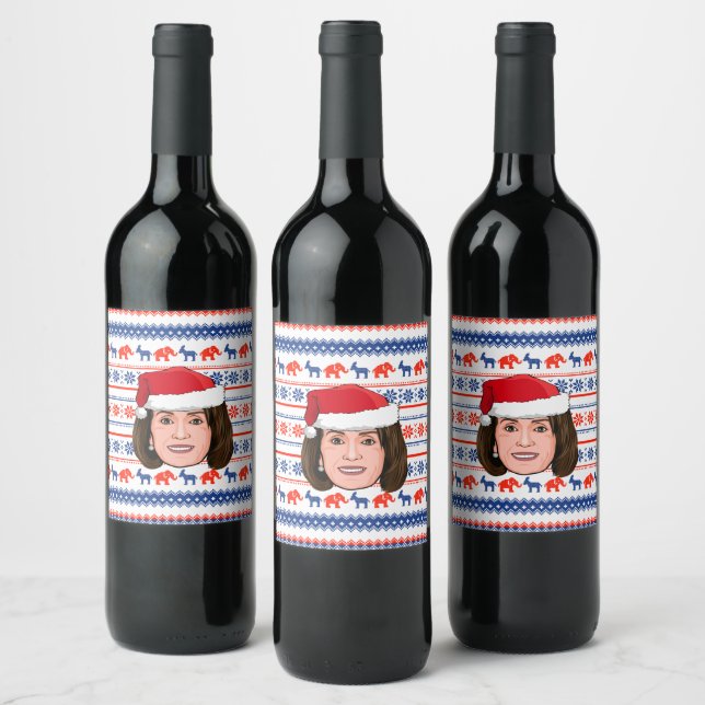 Etiqueta Para Botella De Vino Navidades de NANCY PELOSI (Botellas)