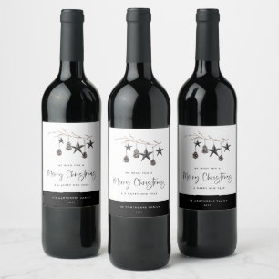 Etiqueta Para Botella De Vino Navidades de naturaleza acogedores