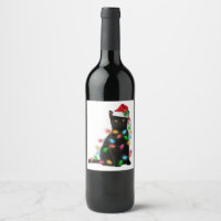 Navidades del gato negro camiseta ligera amante de
