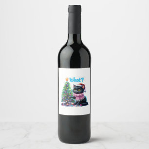 Etiqueta Para Botella De Vino Navidades divertidos gatitos ¿qué pasa con el Pega