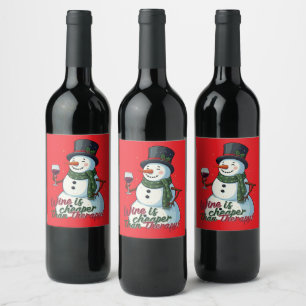 Etiqueta Para Botella De Vino Navidades divertidos y la terapia más barata del v
