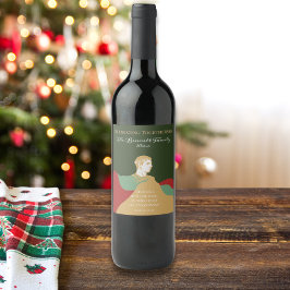Etiqueta Para Botella De Vino Navidades Elegantes Guión Cotización Color Persona