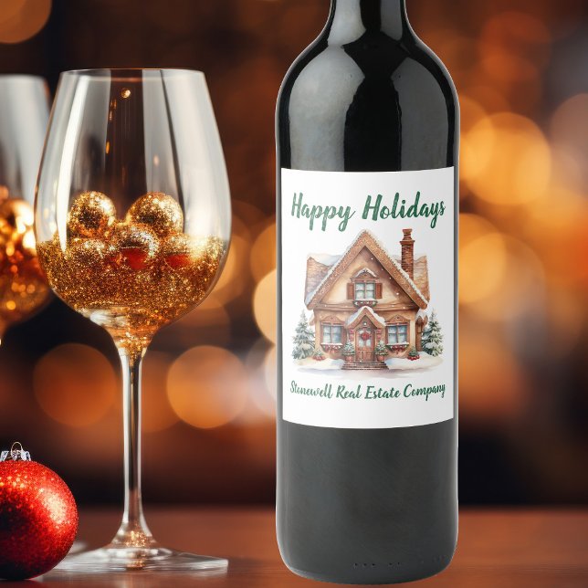 Etiqueta Para Botella De Vino Navidades empresariales inmobiliarios personalizad (Subido por el creador)