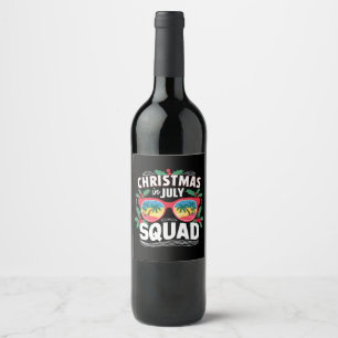 Etiqueta Para Botella De Vino Navidades En Julio Squad Sungafas Playa De Verano