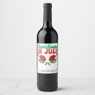 Etiqueta Para Botella De Vino Navidades En Julio Watermelon Xmas Tree Men