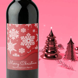 Etiqueta Para Botella De Vino Navidades Festejan Los Copos De Nieve De Invierno 