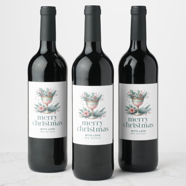 Etiqueta Para Botella De Vino Navidades festivos Tema Fancy Chalice (Botellas)
