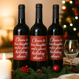 Etiqueta Para Botella De Vino Navidades fiesta amor blanco rojo carcajadas oveja