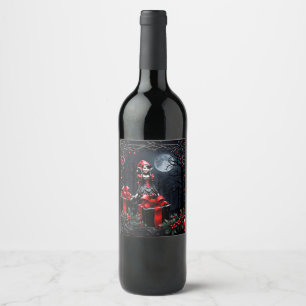 Etiqueta Para Botella De Vino Navidades góticos, Elf.