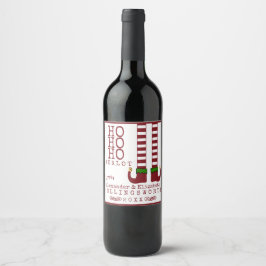 Etiqueta Para Botella De Vino Navidades Ho Ho Ho Ho Merlot con etiqueta de vino 