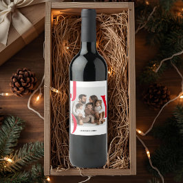 Etiqueta Para Botella De Vino NAVIDADES JOY | Regalo fotográfico de vacaciones p