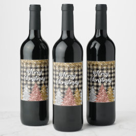 Etiqueta Para Botella De Vino Navidades Jugados Y Purpurinas Feliz Navidad