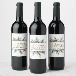 Etiqueta Para Botella De Vino Navidades modernos