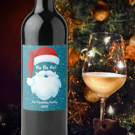 Etiqueta Para Botella De Vino Navidades personalizados de Santa en negrita