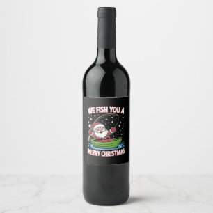 Etiqueta Para Botella De Vino Navidades pescadores pescadores Funny Guay Santa C