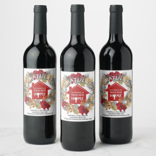 Etiqueta Para Botella De Vino NAVIDADES Red Real Estate Cliente Nueva Casa