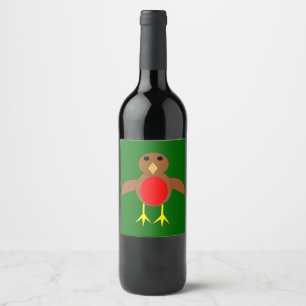 Etiqueta Para Botella De Vino Navidades Robin Wine Bottle Labs