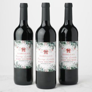 Etiqueta Para Botella De Vino Navidades Ropa de Bebé Feliz Pequeño Baby Shower