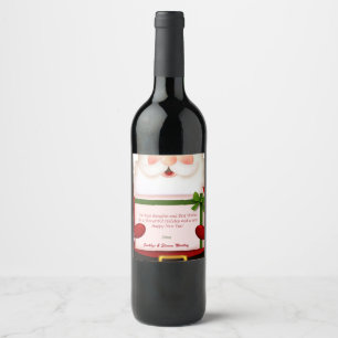 Etiqueta Para Botella De Vino Navidades, Santa Claus, Personalizado