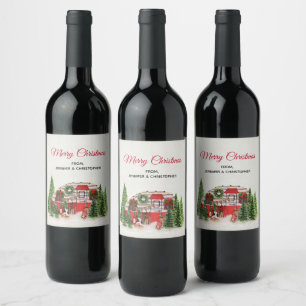 Etiqueta Para Botella De Vino Navidades Trailer Camper Outdoorsy Tema