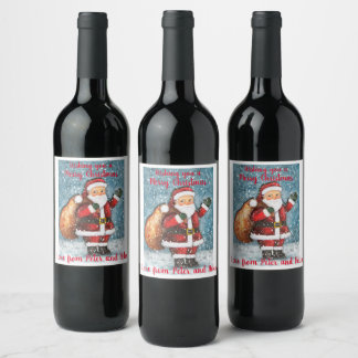 Etiqueta Para Botella De Vino Navidades Wine Lables