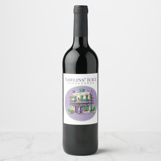 Etiqueta Para Botella De Vino Nawlins Wine Label (Anverso)