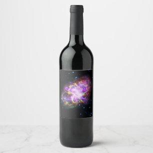 Etiqueta Para Botella De Vino Nebulosa del Cangrejo Resto de Supernova Compuesto