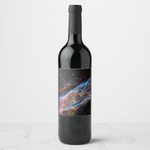 Etiqueta Para Botella De Vino Nebulosa Veil Supernova remite telescopio Hubble