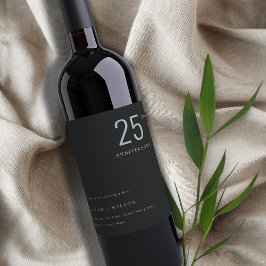 Etiqueta Para Botella De Vino Negrita mínima negrita azul negro cualquier año de