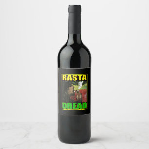 ETIQUETA PARA BOTELLA DE VINO NEGRO RASTA DREAD