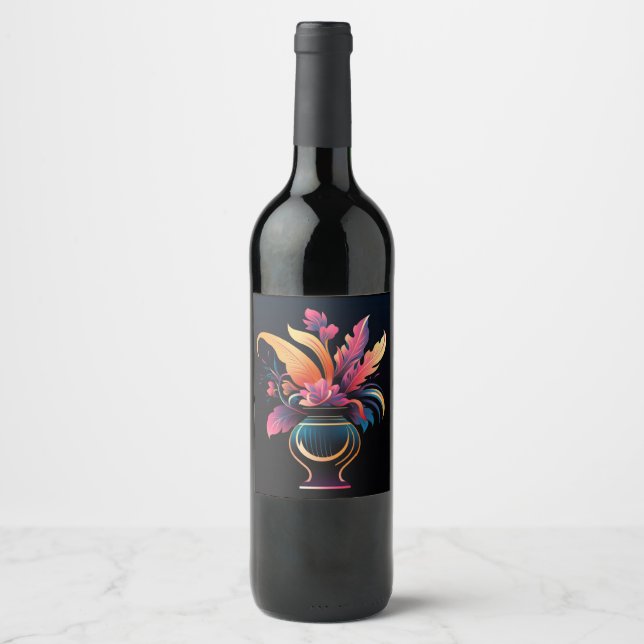 ETIQUETA PARA BOTELLA DE VINO NEO VASE #1 (Anverso)