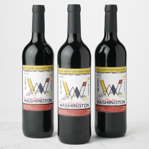 Etiqueta Para Botella De Vino Neoplasticismo Resumen del Monograma de Arte. Letr