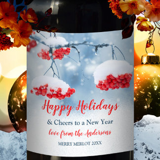 Etiqueta Para Botella De Vino Nieve sobre la etiqueta de vino de los Navidades d