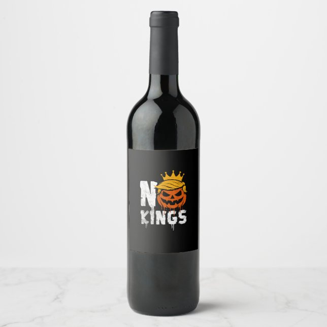 Etiqueta Para Botella De Vino No Kings Halloween (Anverso)