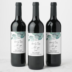 Etiqueta Para Botella De Vino No puedo beber esto se puede Invitación de embaraz