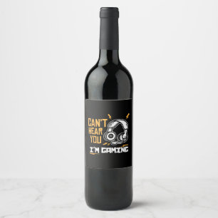 Etiqueta Para Botella De Vino No puedo escucharte estoy jugando - Jugador & Juga
