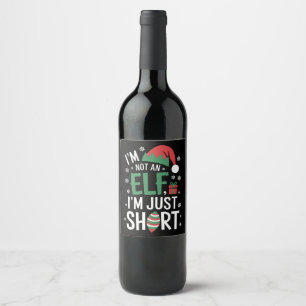 Etiqueta Para Botella De Vino No Soy Un Elfo Solo Bajo Divertido Navidad Xmas